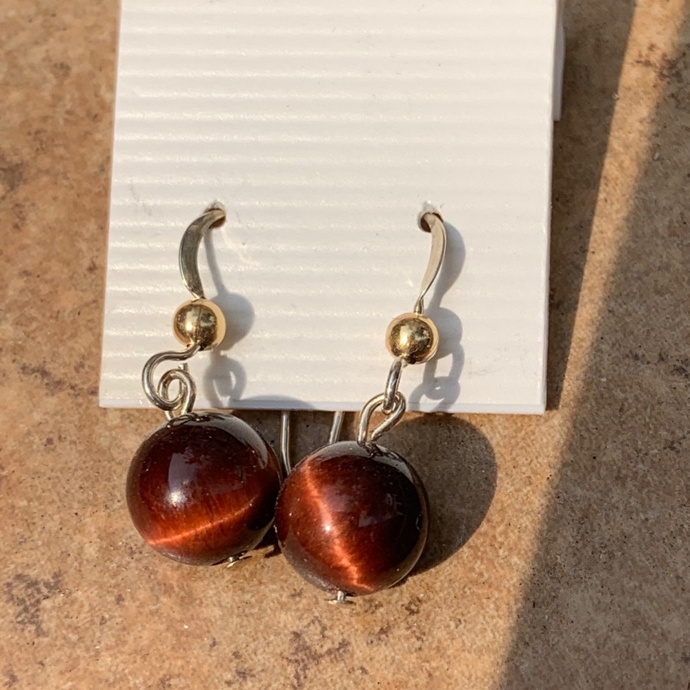 Handmade tiger eye earrings